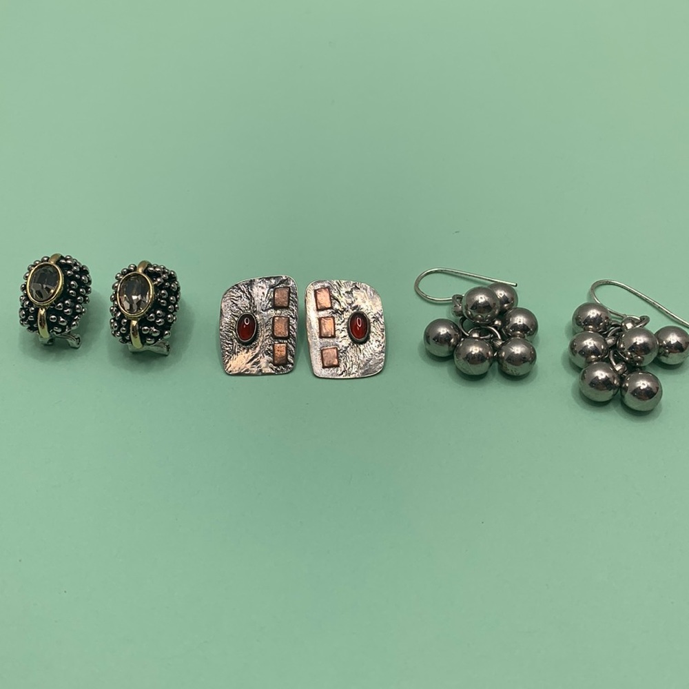 Earrings 3 pairs of pierced